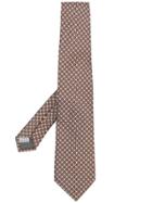 Canali Geometric Patterned Tie - Brown