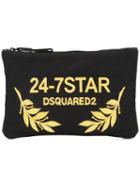 Dsquared2 24-7 Star Clutch Bag, Women's, Black, Copper/cotton