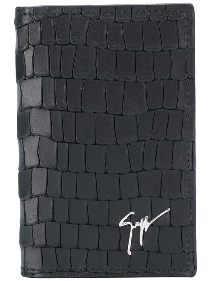 Giuseppe Zanotti Design Albert Crocodile Embossed Card Holder - Black