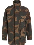 Burberry Camouflage Print Cotton Canvas Field Jacket - Green