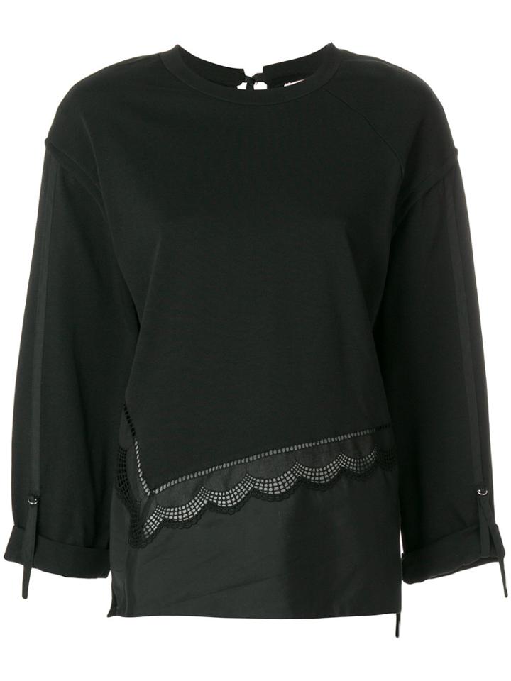 3.1 Phillip Lim Embroidered Long-sleeve Top - Black