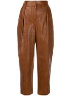 Tela Faux Leather Trousers - Brown
