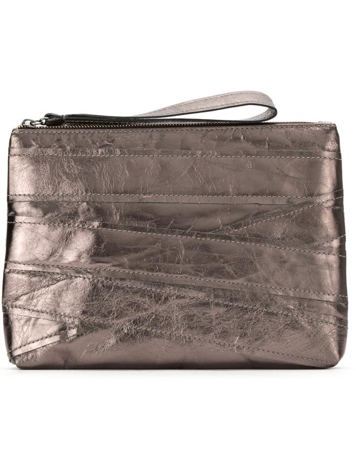 Mara Mac Panelled Clutch Bag - Brown