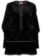 Saint Laurent Studded Velvet Dress - Black
