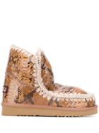 Mou Snakeskin Effect Ankle Boots - Neutrals