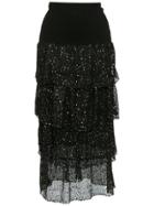 Nk Ruffled Knit Skirt - Black