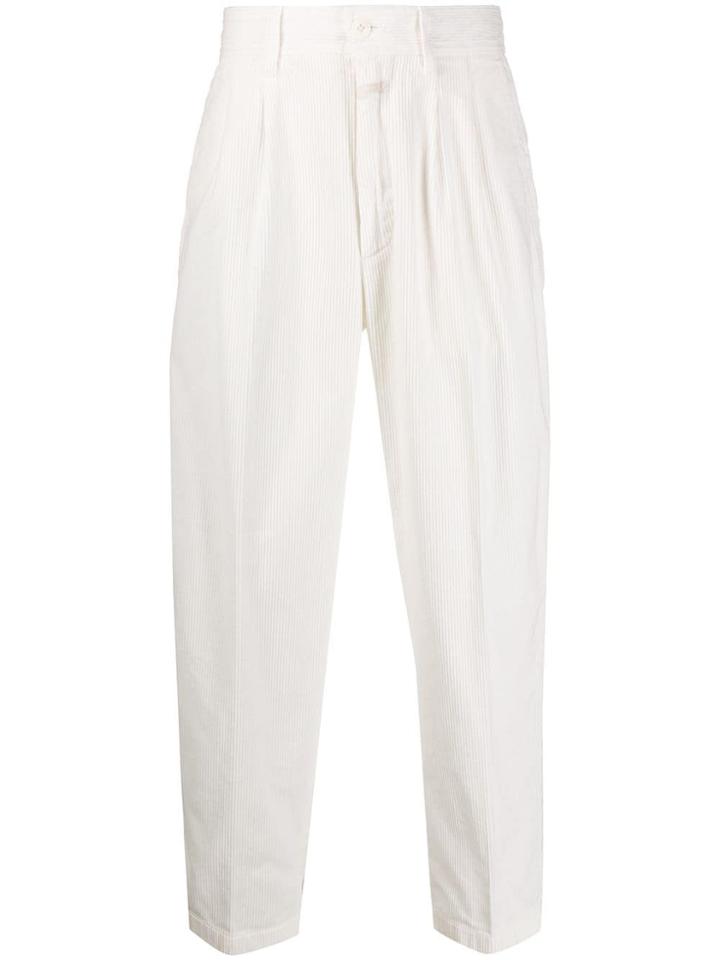 Closed Straight-leg Corduroy Trousers - White