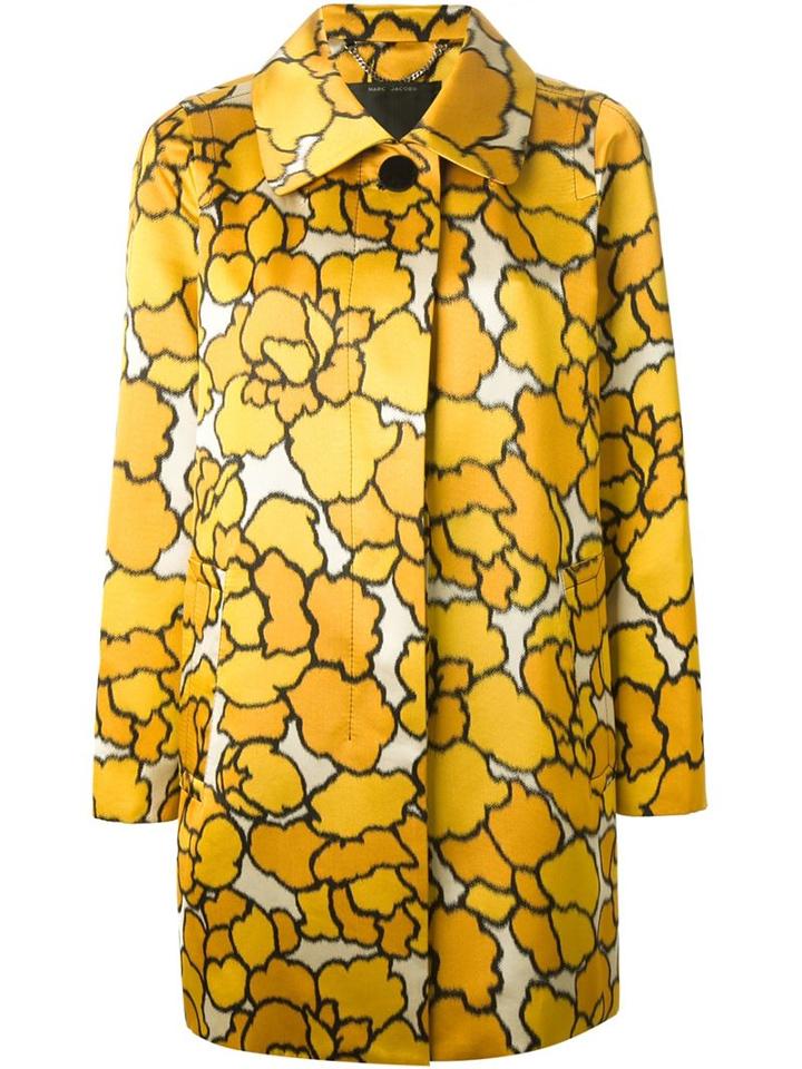 Marc Jacobs 'petal Chiné' Coat, Women's, Size: 10, Yellow/orange, Silk
