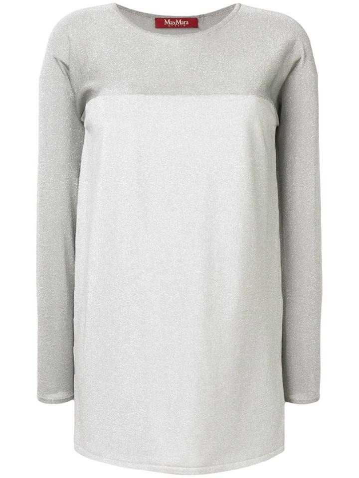 Max Mara Studio Colour Block Knit Sweater - Silver