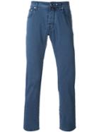 Jacob Cohen Slim Fit Trousers, Men's, Size: 40, Blue, Cotton/spandex/elastane