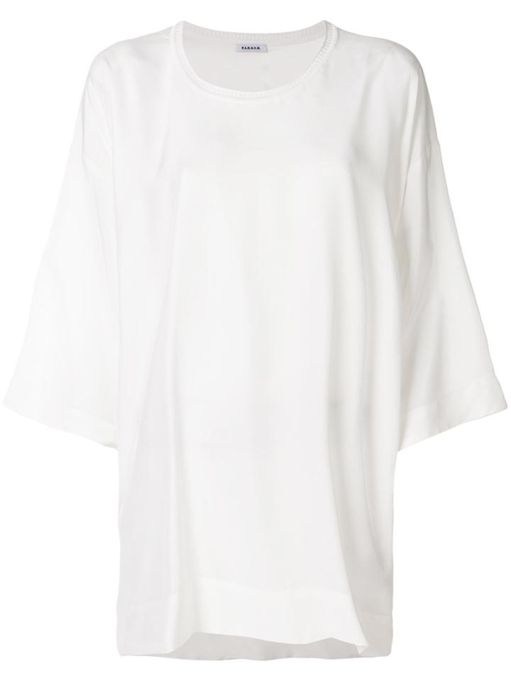 P.a.r.o.s.h. Short-sleeve Draped Top - White