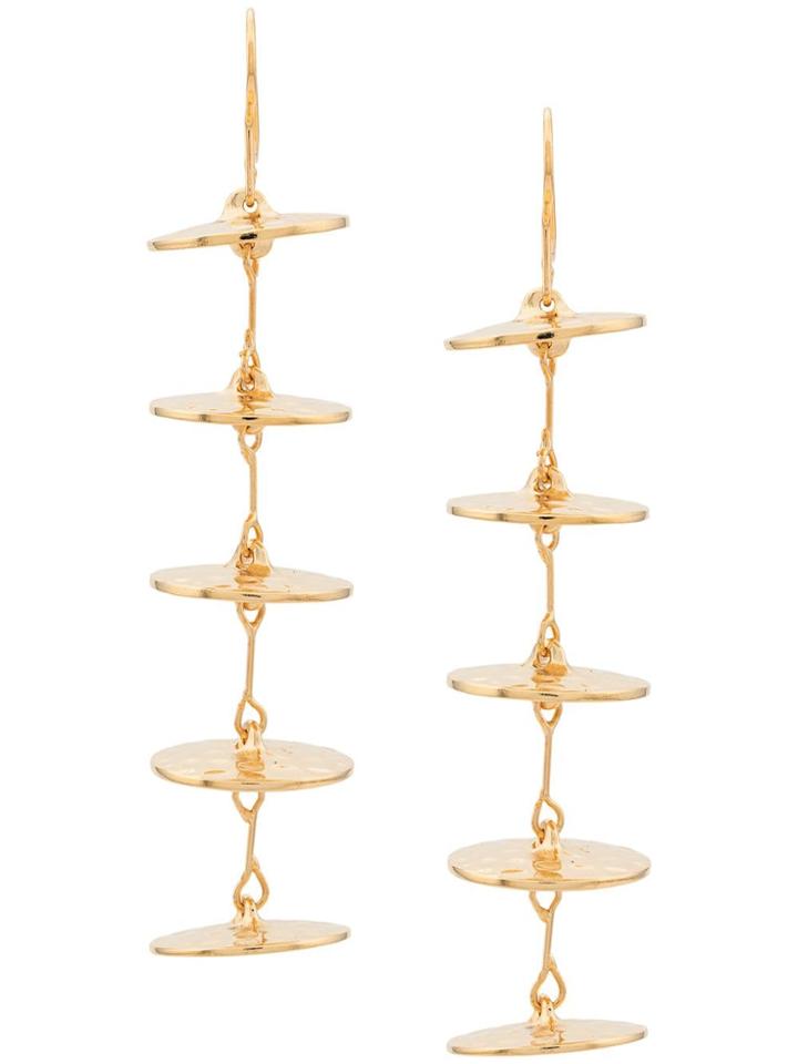 Jil Sander Drop Disc Earrings - Gold