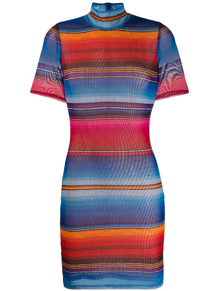 House Of Holland Striped Fitted Mini Dress - Blue