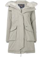 Woolrich Feather Down Hooded Coat - Grey