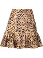 Dresscamp Animal Print Peplum Skirt, Women's, Size: 38, Brown, Cotton