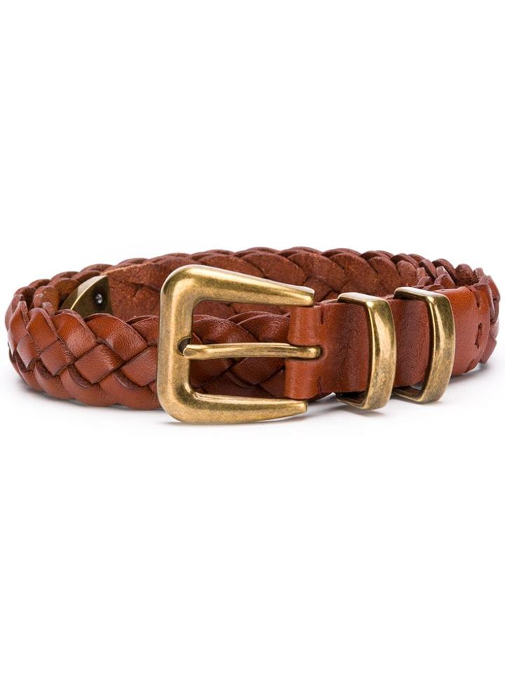 Brunello Cucinelli Interwoven Leather Belt - Brown