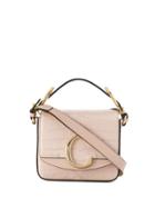 Chloé Mini C Crocodile Embossed Crossbody Bag - Pink