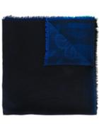 Etro Abstract Motif Scarf, Men's, Blue, Silk/wool/modal