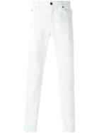 Saint Laurent Distressed Jeans, Men's, Size: 33, White, Cotton