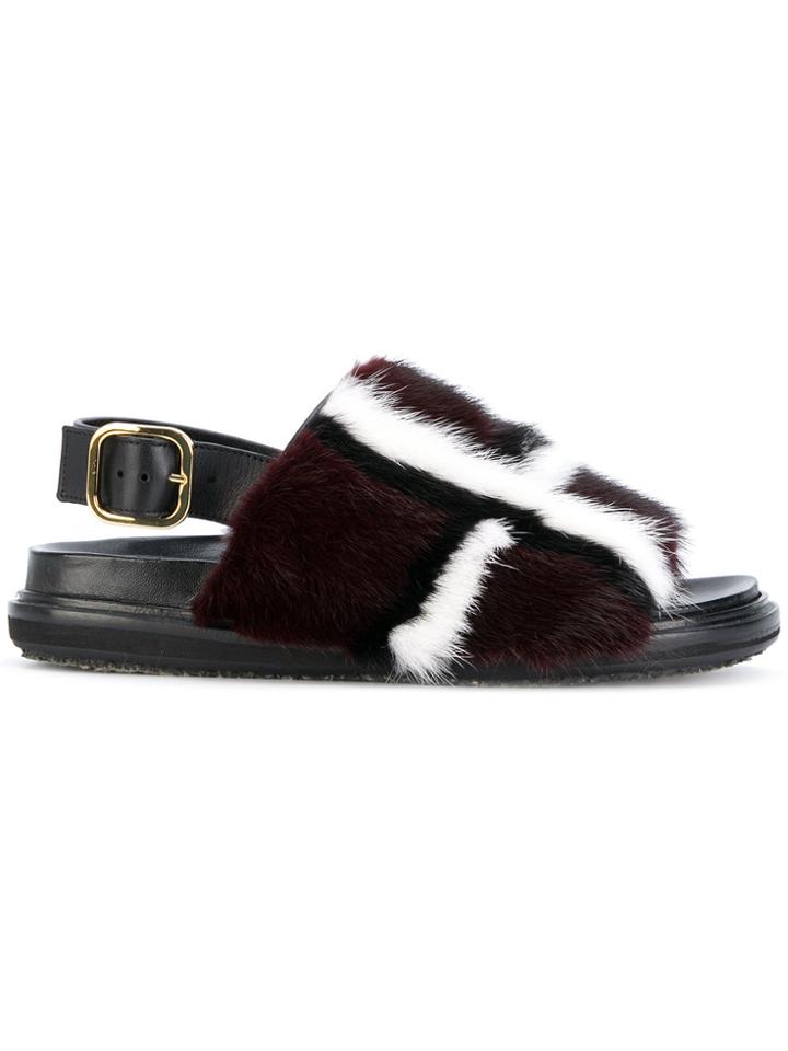 Marni Fussbett Strap Slingback Sandals - Black