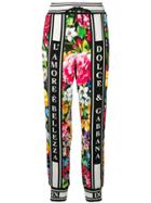 Dolce & Gabbana Floral Print Tapered Trousers - Black