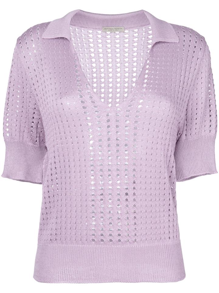 Bottega Veneta Perforated Blouse - Pink & Purple