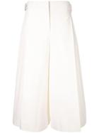 Jil Sander Navy Cropped Tailored Trousers - White