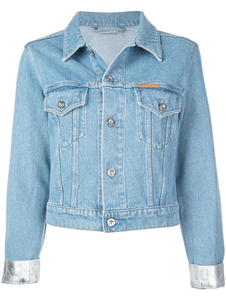 Paco Rabanne Silver Cuff Denim Jacket - Blue