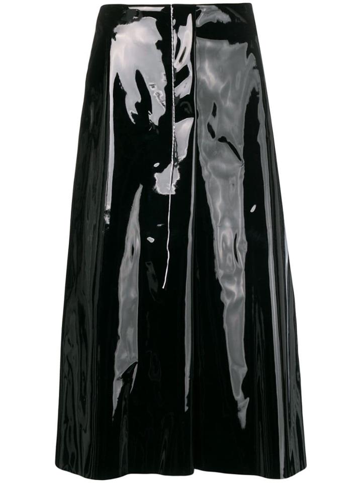 Marni Stitched Vinyl Midi Skirt - Black