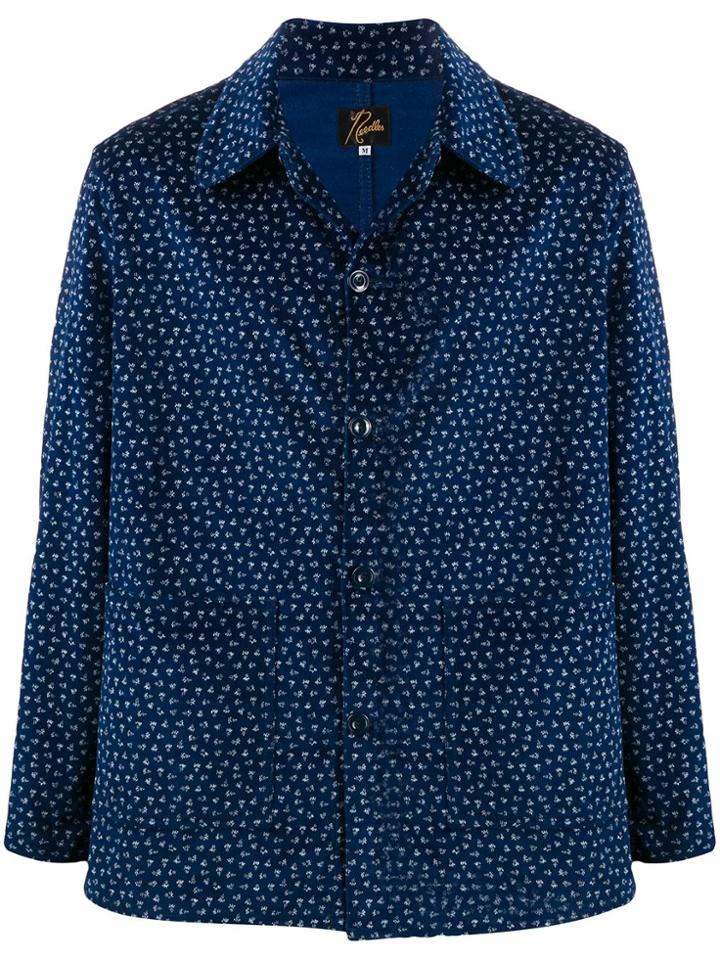 Needles Long Sleeve Floral Pattern Shirt - Blue