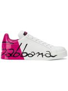 Dolce & Gabbana Varnished Logo Sneakers - White