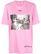 Msgm Photographic Print T-shirt - Pink & Purple