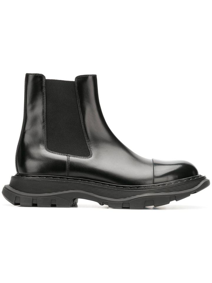 Alexander Mcqueen Chunky Sole Chelsea Boots - Black