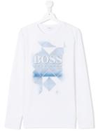 Boss Kids Teen Logo Print T-shirt - White