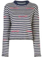 Raquel Allegra Striped Crew Neck Jumper - Blue