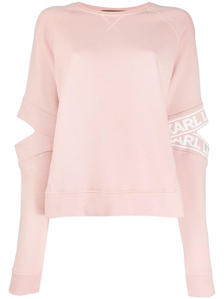 Karl Lagerfeld Cut-out Logo Sleeve Sweatshirt - Pink