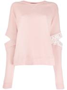 Karl Lagerfeld Cut-out Logo Sleeve Sweatshirt - Pink