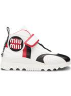 Miu Miu Touch-strap Hi-top Sneakers - White