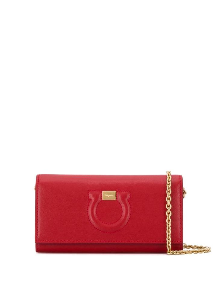 Salvatore Ferragamo Logo Mini Clutch - Red