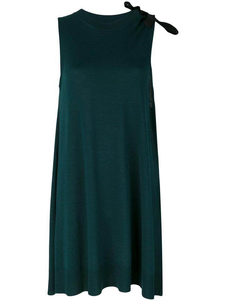 Mm6 Maison Margiela - Knitted Tunic Dress - Women - Viscose/wool - Xs, Green, Viscose/wool