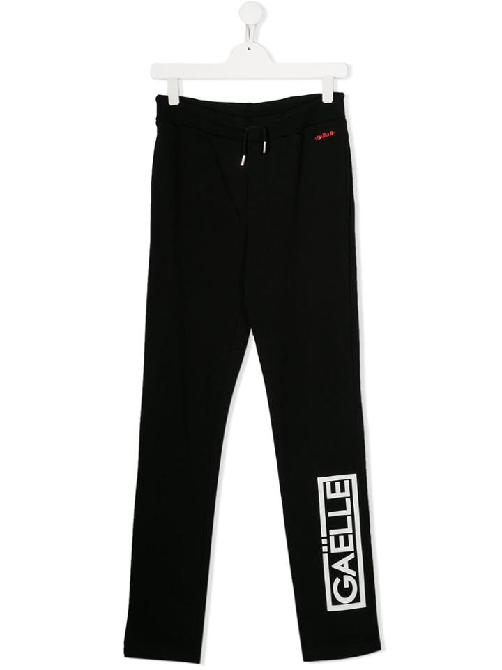 Gaelle Paris Kids Printed Logo Sweatpants - Black