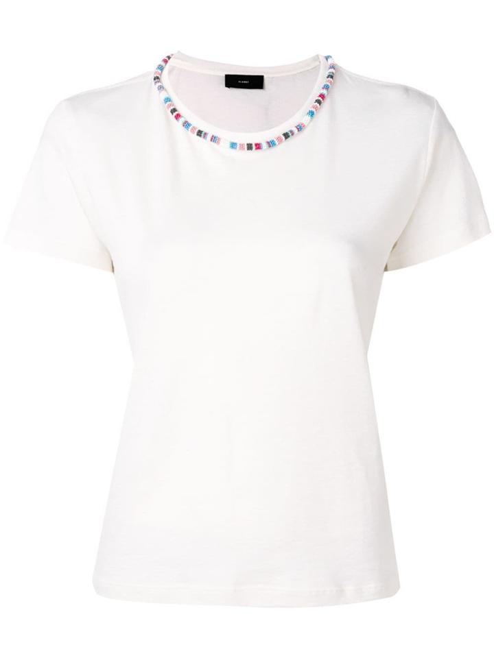 Alanui Bead-embellished T-shirt - Neutrals