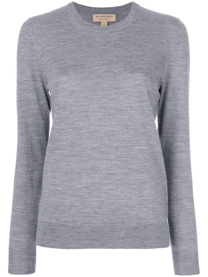 Burberry - Slim-fit Jumper - Women - Merino - L, Grey, Merino