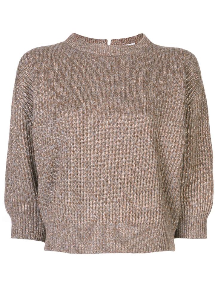 Brunello Cucinelli Ribbed Knit Jumper - Brown