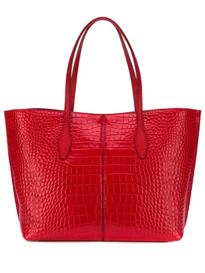 Tod's Croc-effect Tote - Red