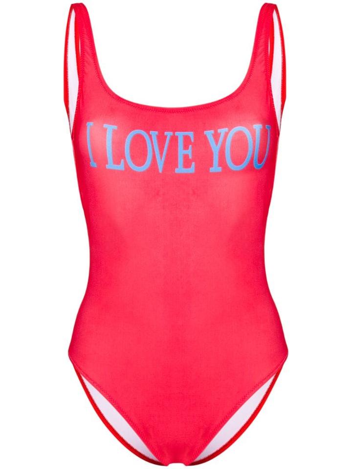 Alberta Ferretti I Love You Swimsuit - Red