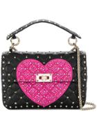 Valentino Heart Rockstud Shoulder Bag - Black