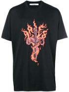 Givenchy Flaming Dagger Printed T-shirt - Black