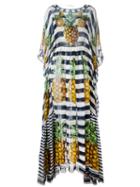 Dolce & Gabbana Pineapple Striped Dress, Women's, Size: 40, Silk