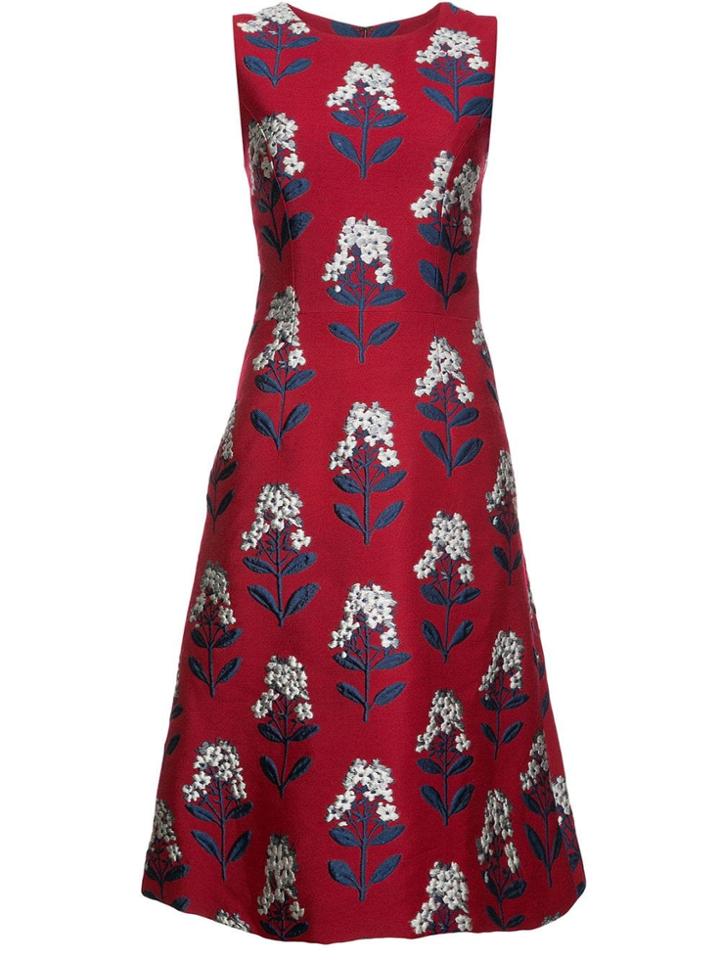 Carolina Herrera Floral Dress - Red